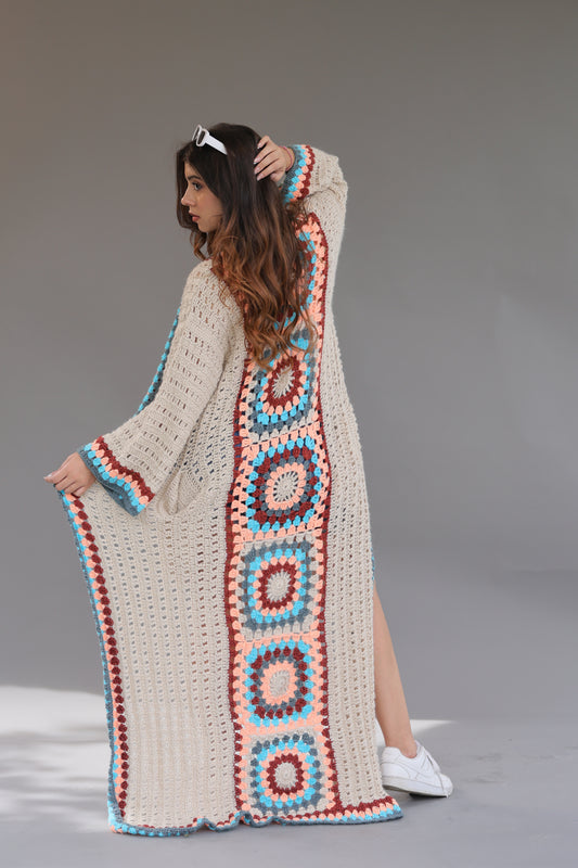 Ivory Mosaic Crochet Cape