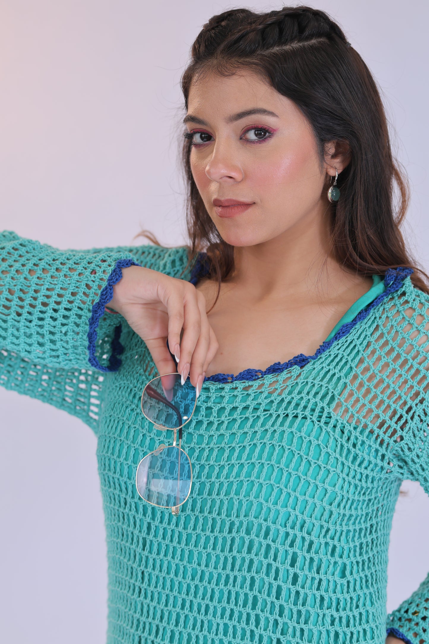 Aqua Mandala Crochet Dress