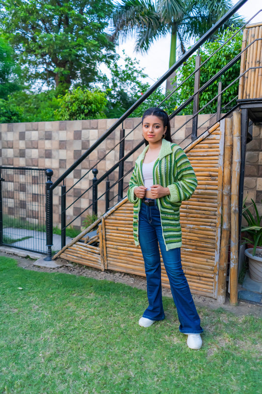 Forest Stripes Handmade Cardigan