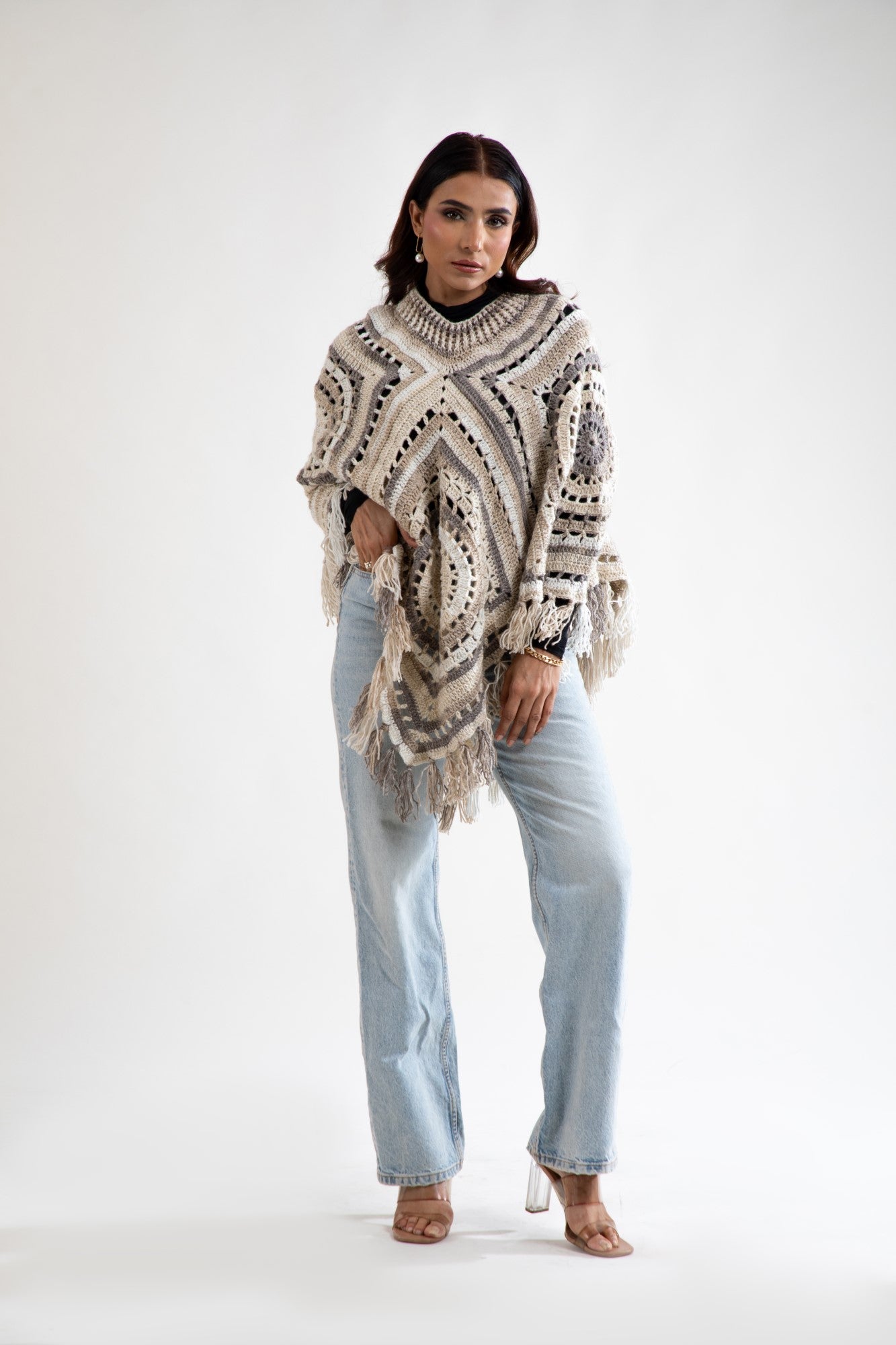 Desert Mirage Crochet Poncho