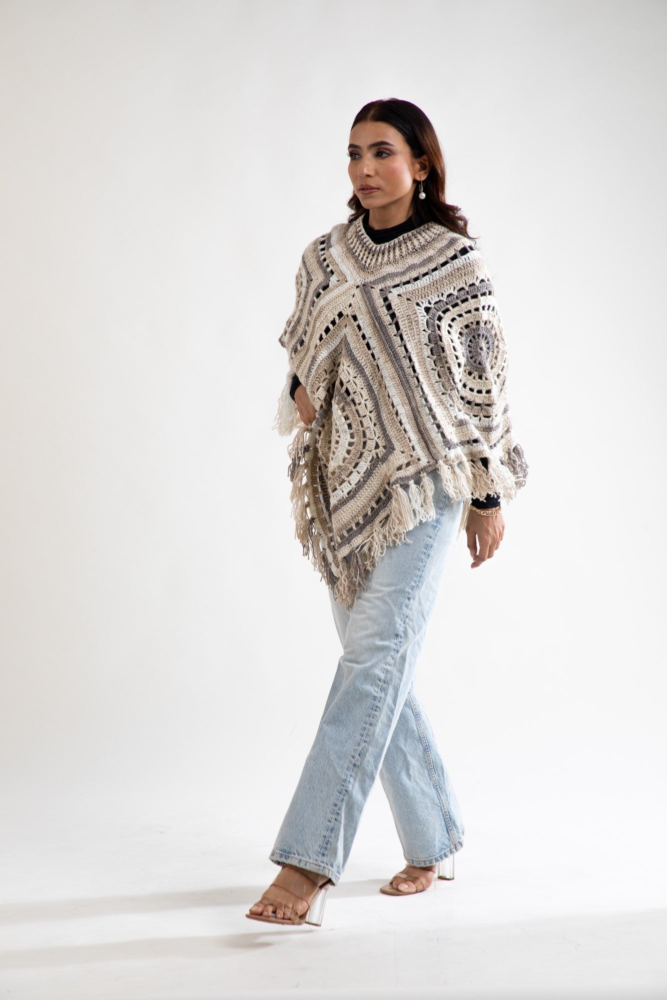 Desert Mirage Crochet Poncho