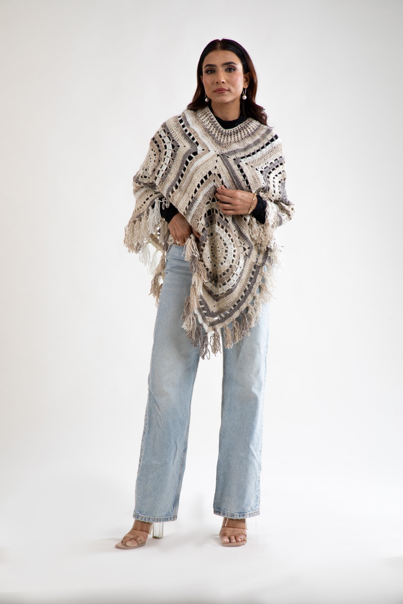 Desert Mirage Crochet Poncho