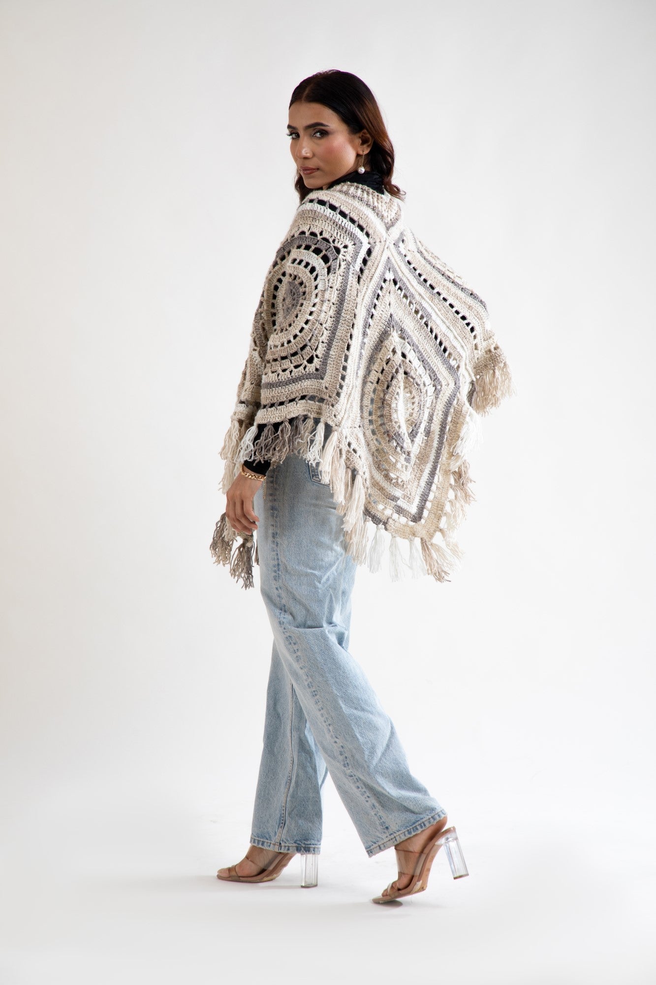 Desert Mirage Crochet Poncho