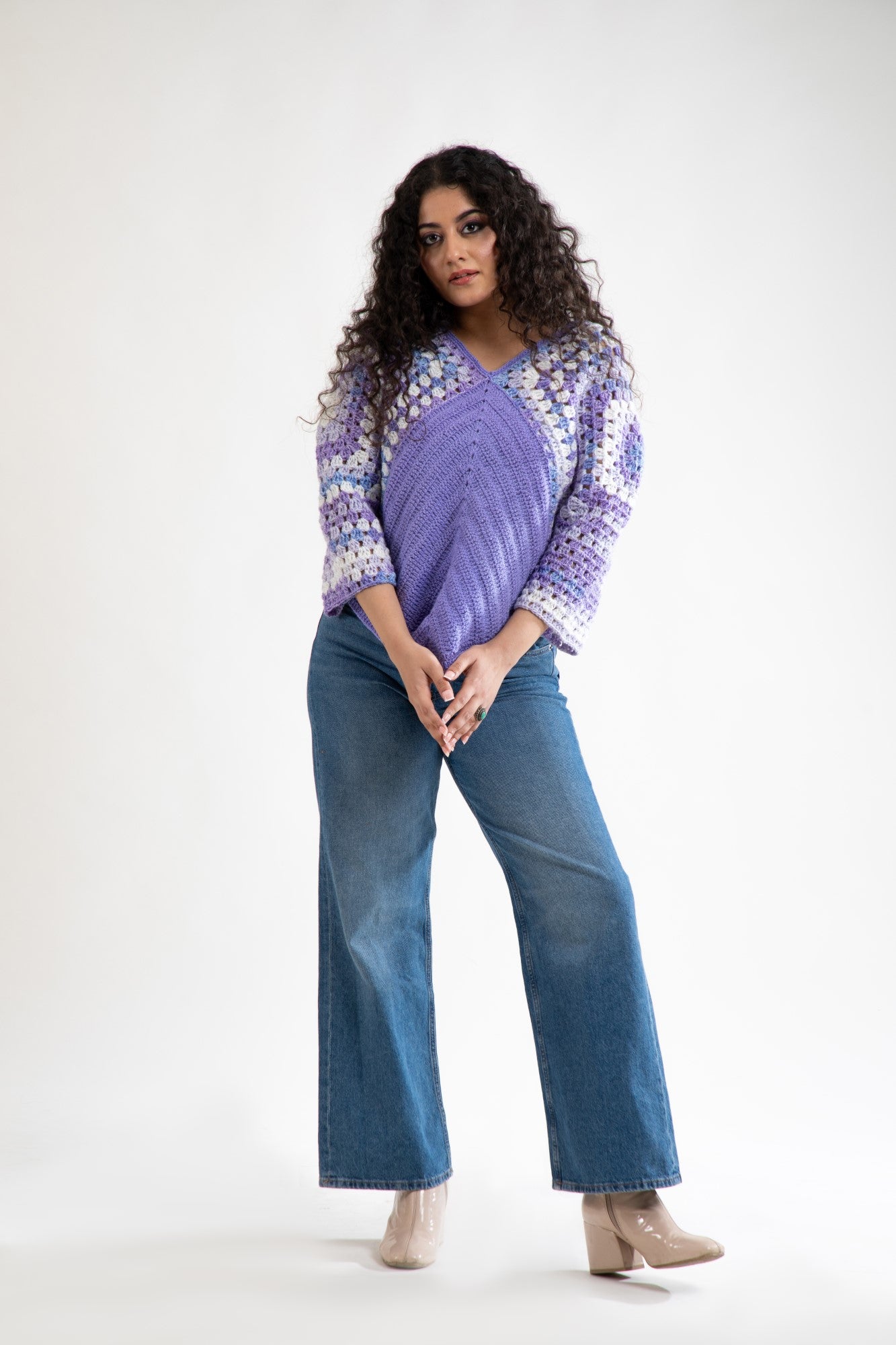 Lavender Bliss Crochet Sweater