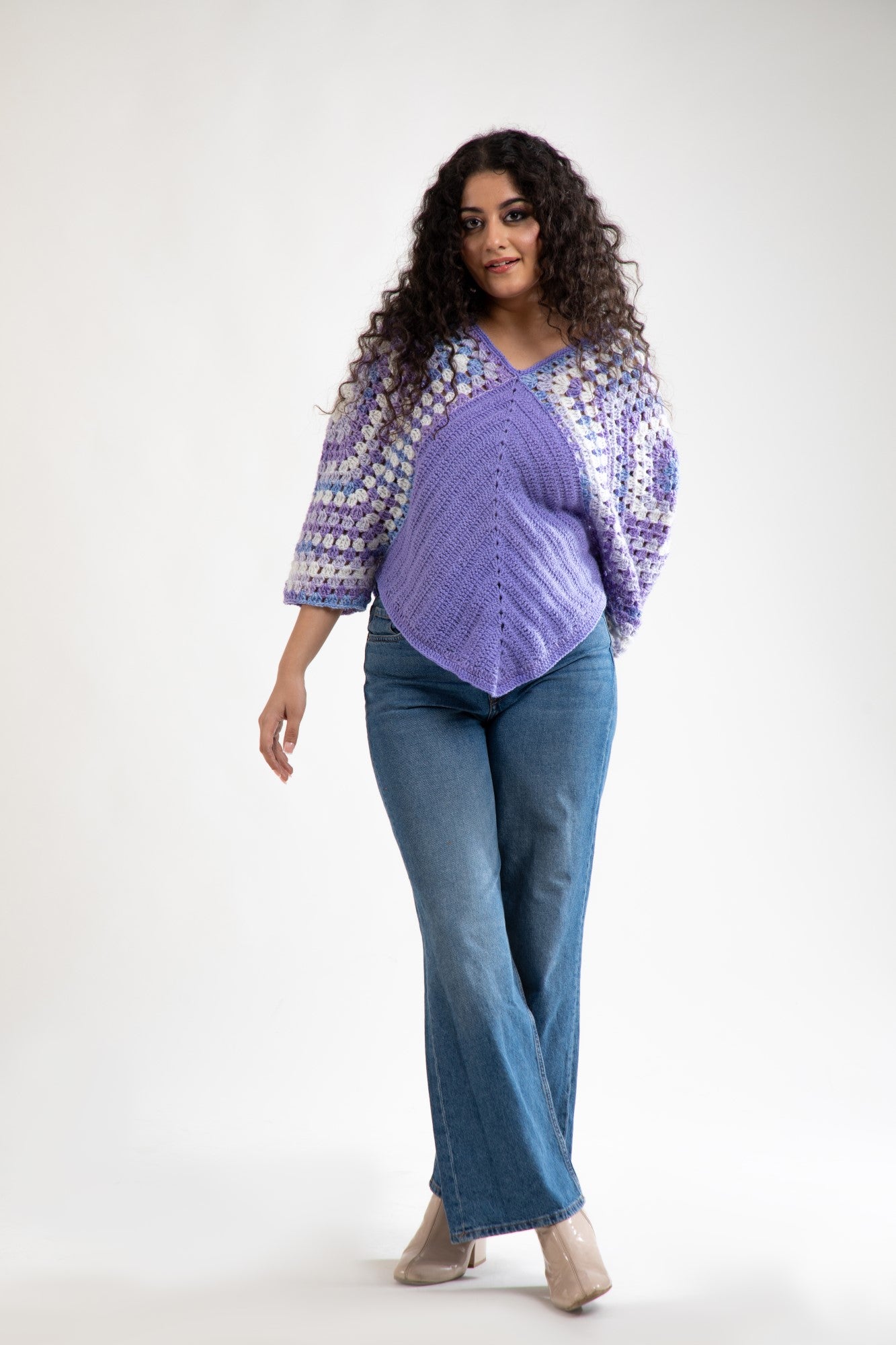 Lavender Bliss Crochet Sweater