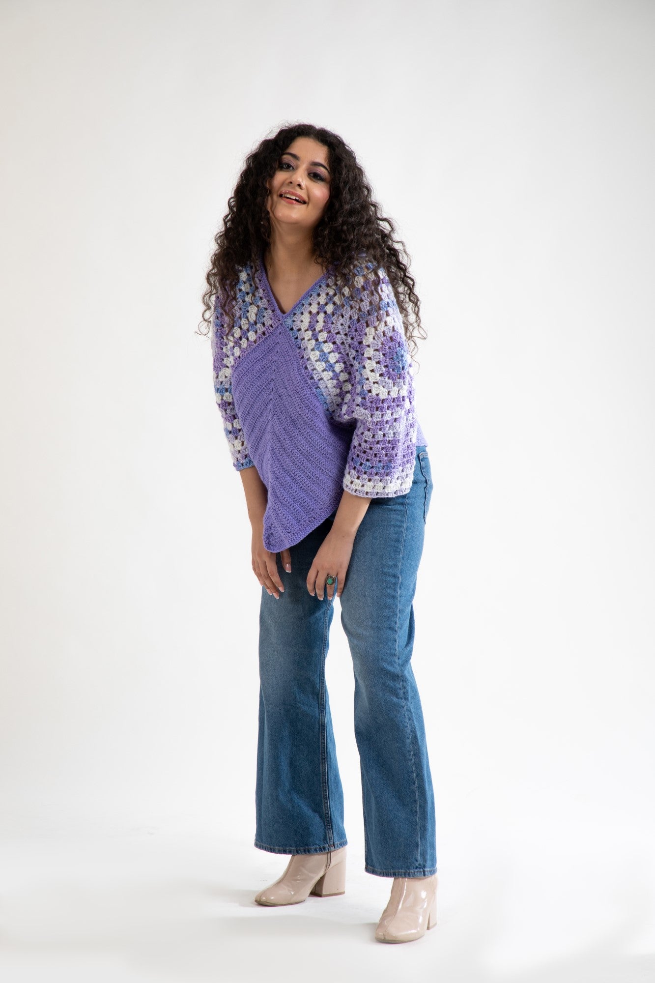 Lavender Bliss Crochet Sweater