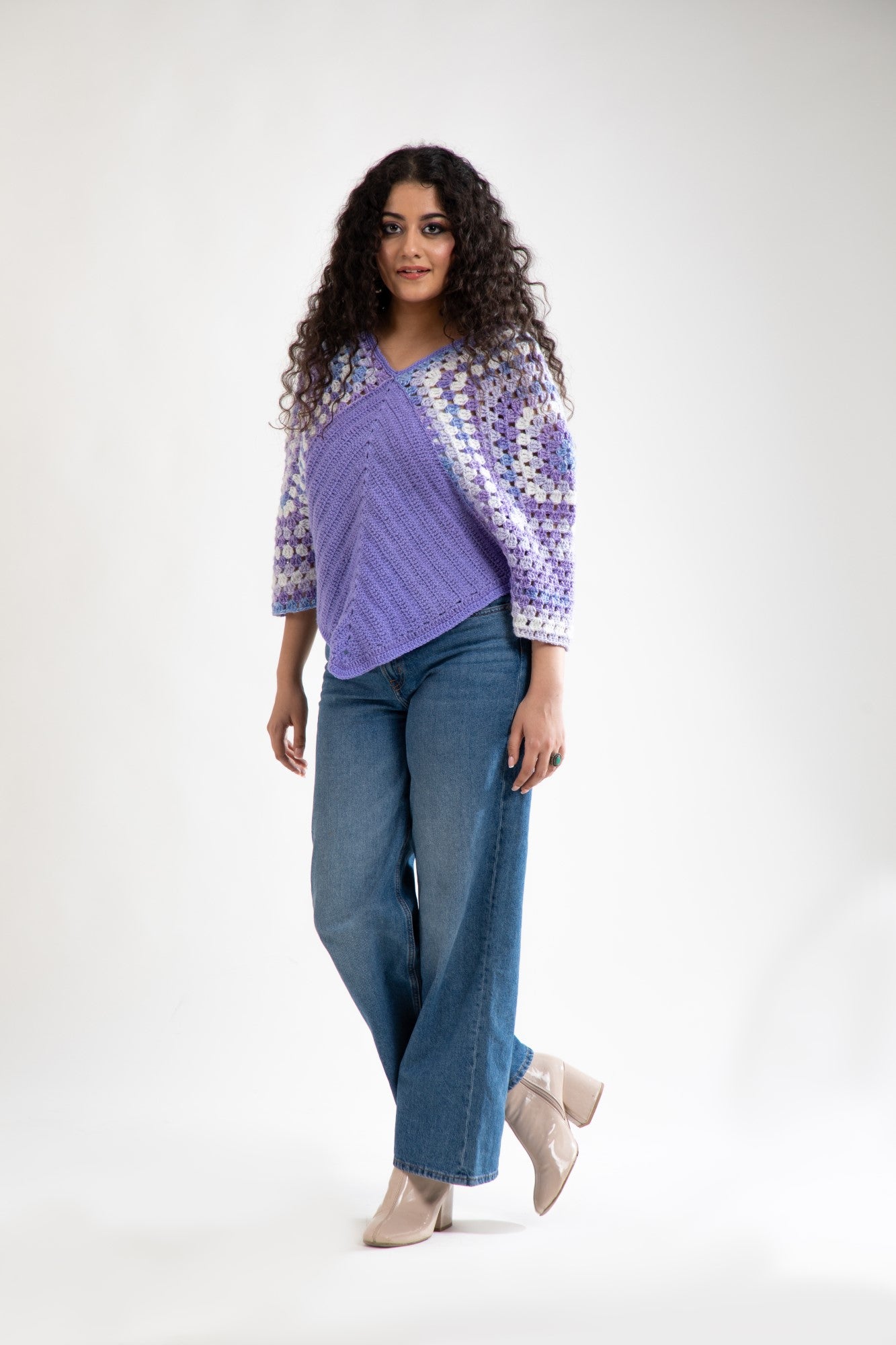 Lavender Bliss Crochet Sweater