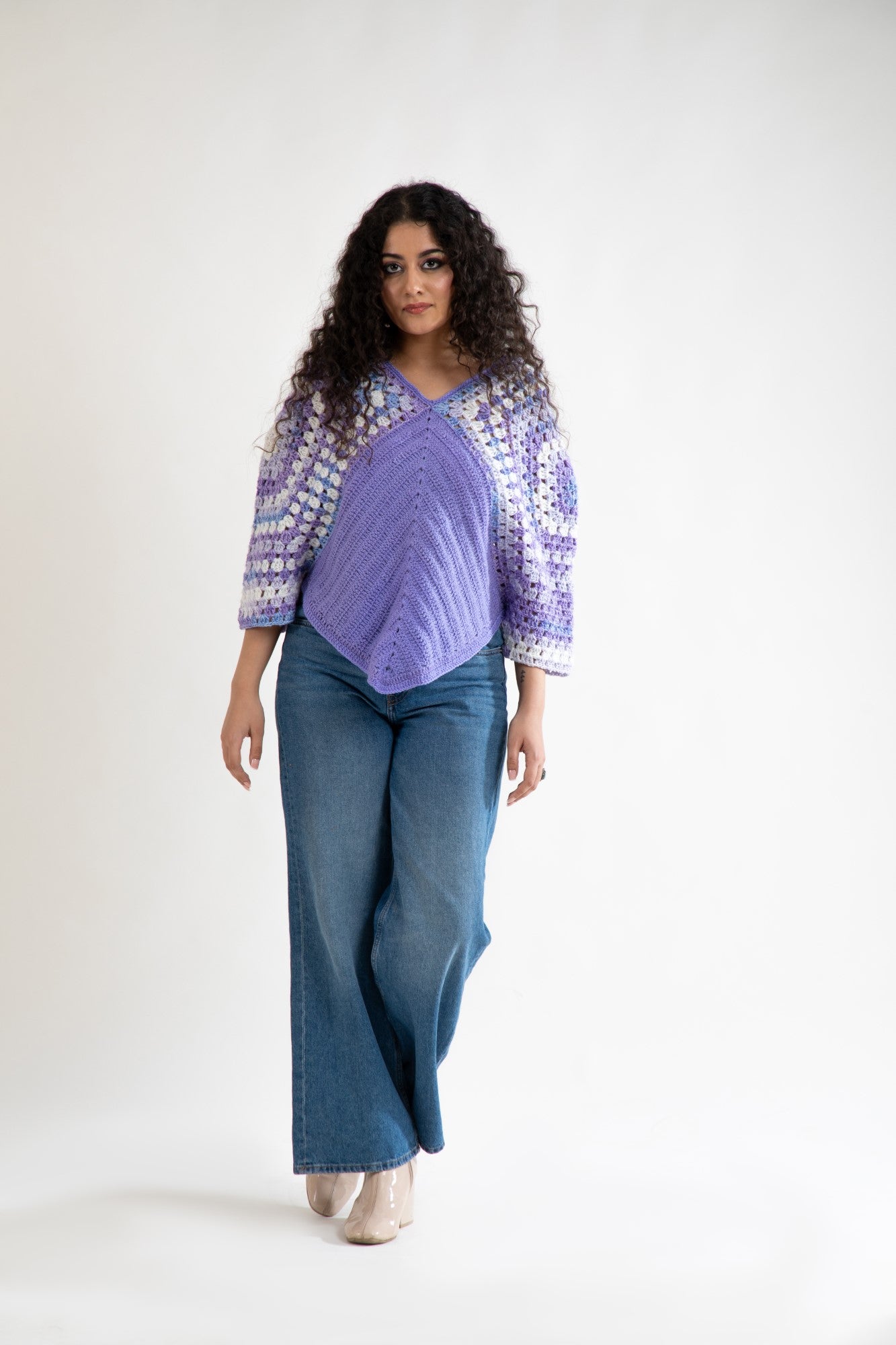 Lavender Bliss Crochet Sweater