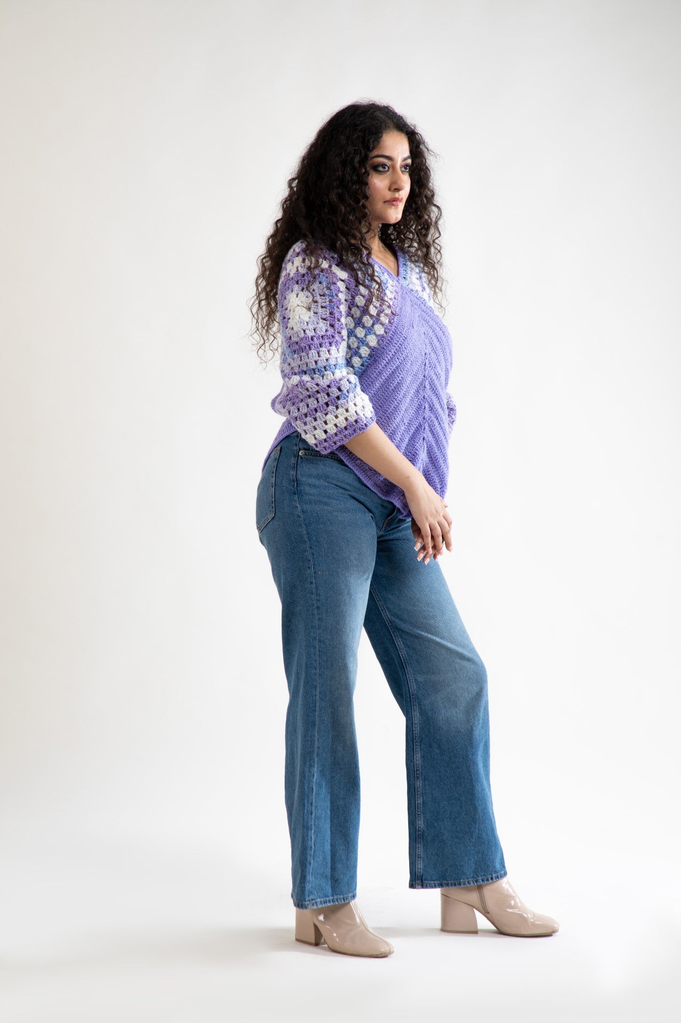 Lavender Bliss Crochet Sweater
