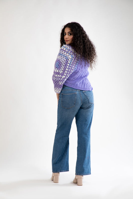 Lavender Bliss Crochet Sweater