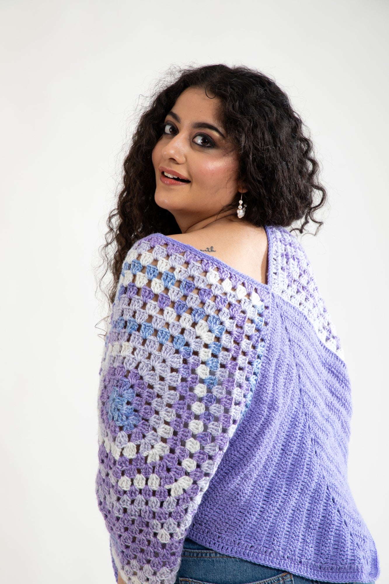 Lavender Bliss Crochet Sweater