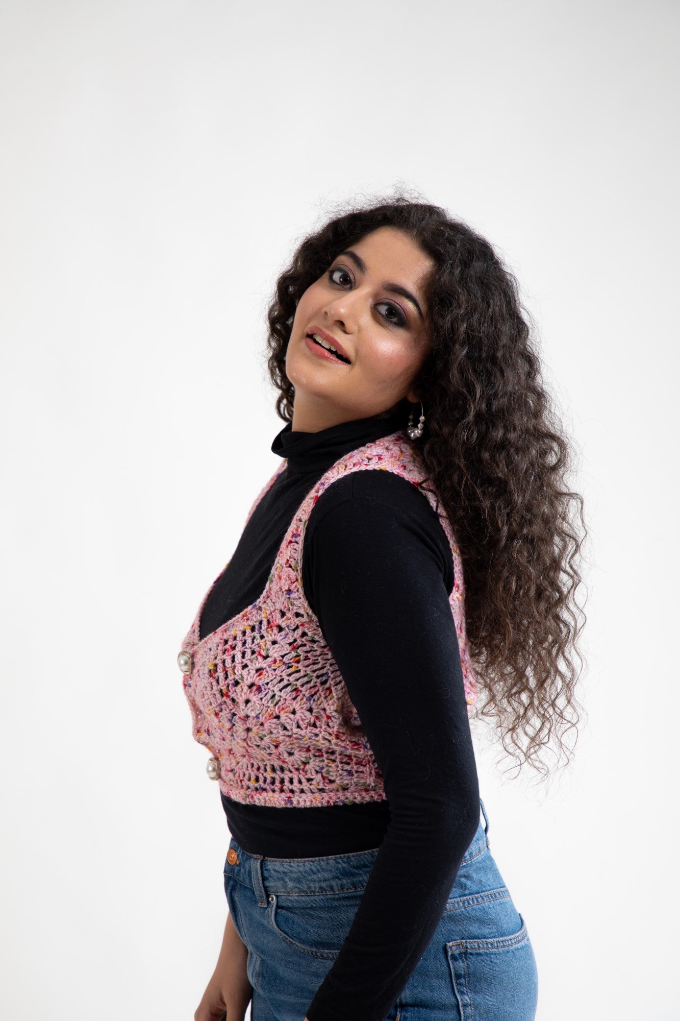 Rose Bloom Crochet Vest