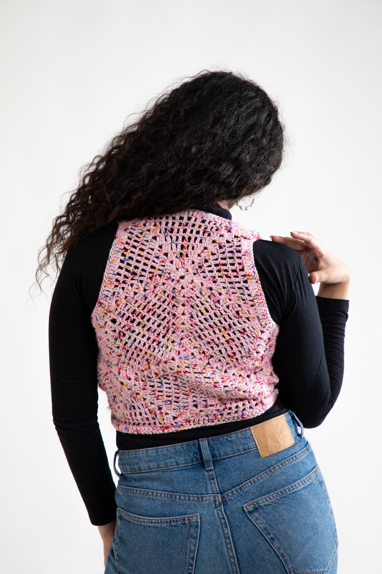 Rose Bloom Crochet Vest