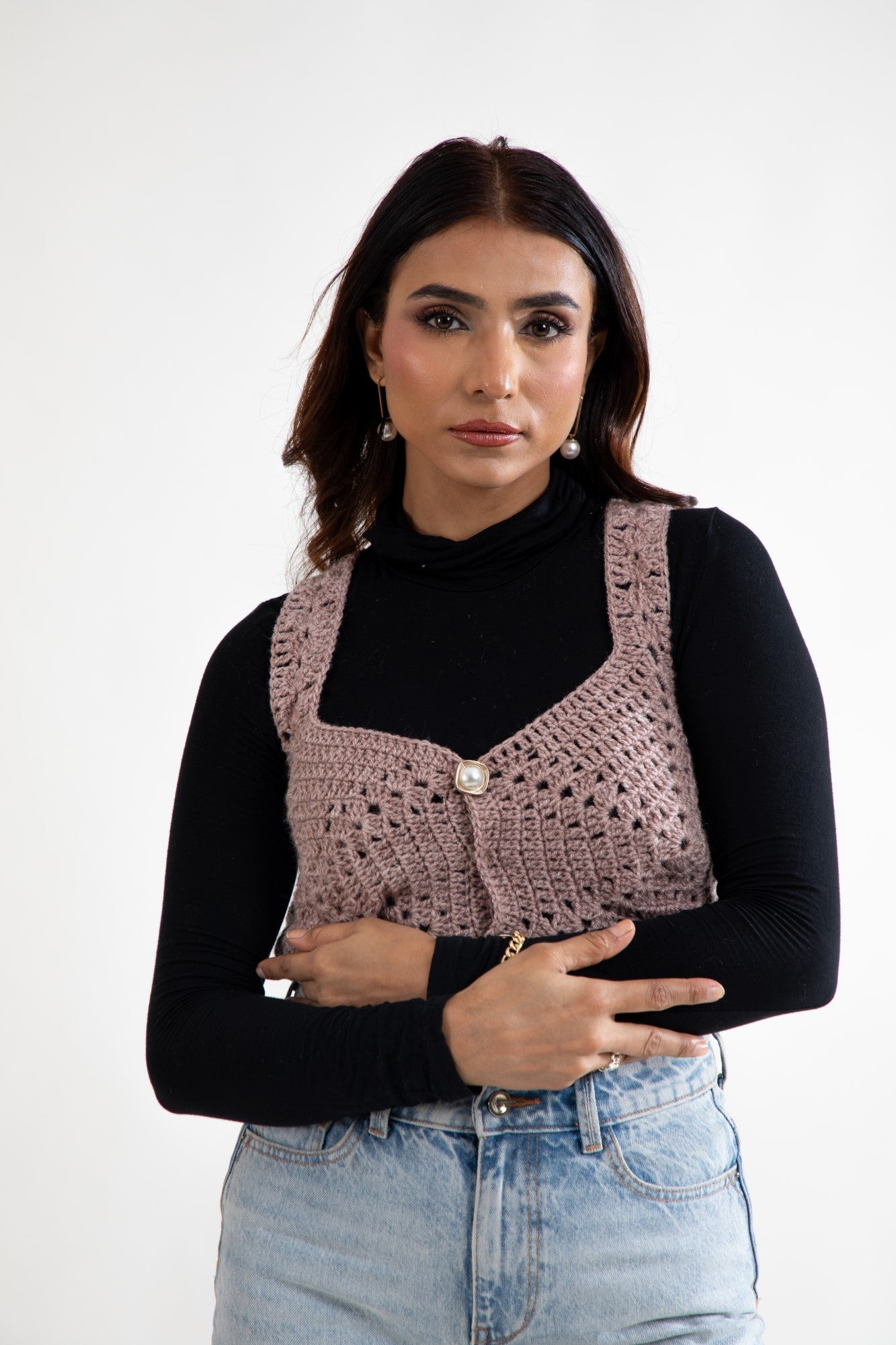 Mocha Luxe Crochet Vest