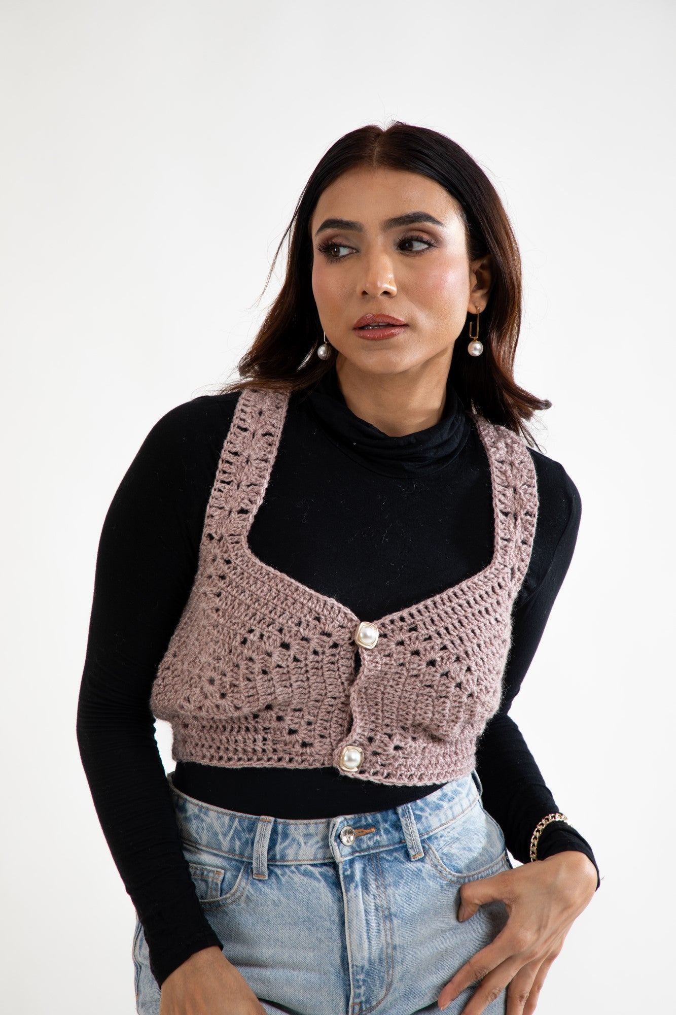Mocha Luxe Crochet Vest