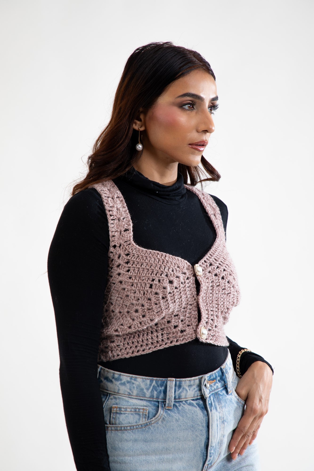 Mocha Luxe Crochet Vest