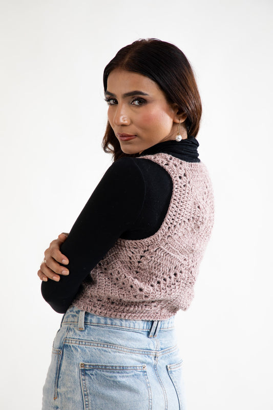 Mocha Luxe Crochet Vest