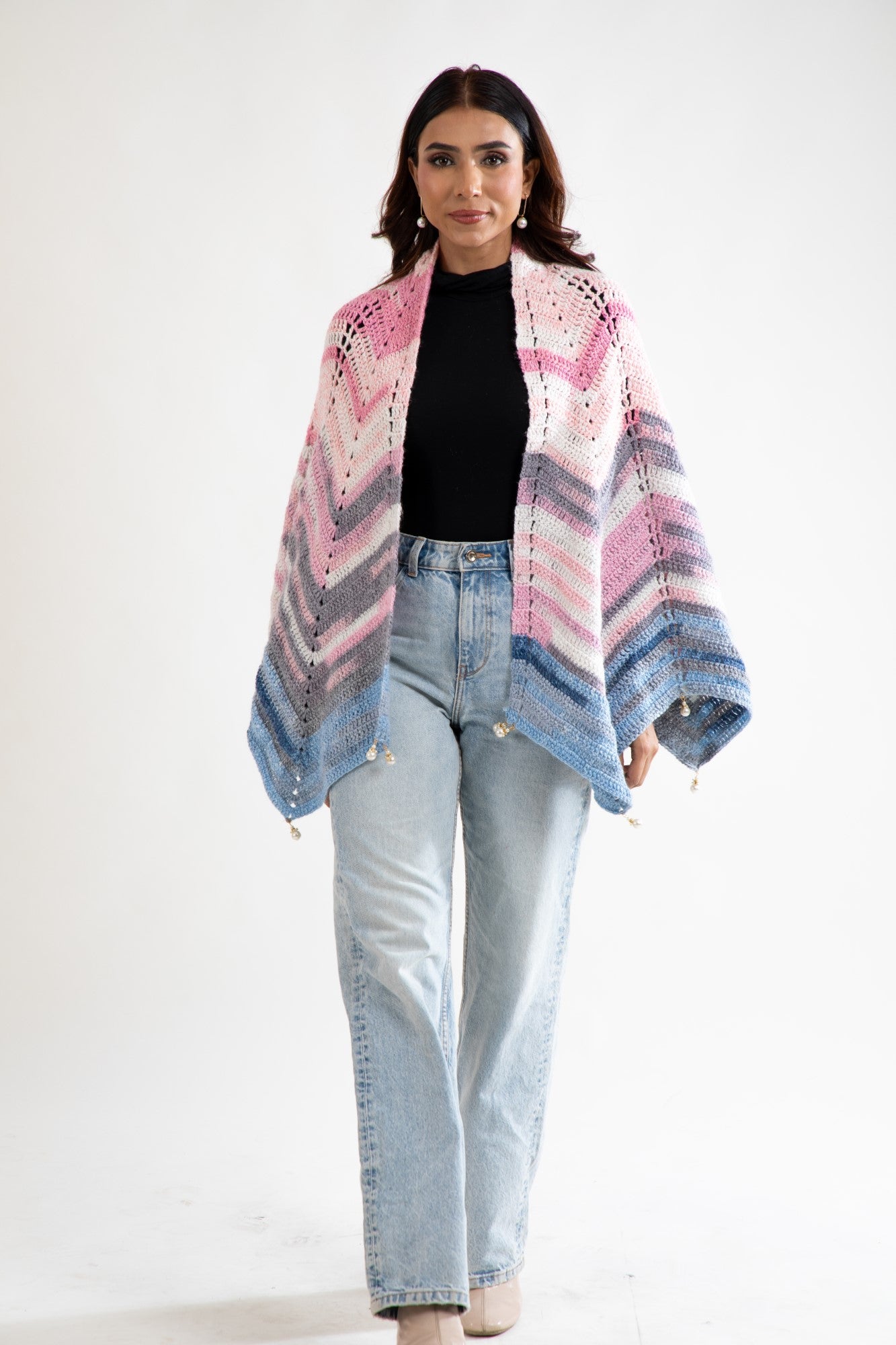 Sunset Ripple Crochet Shawl