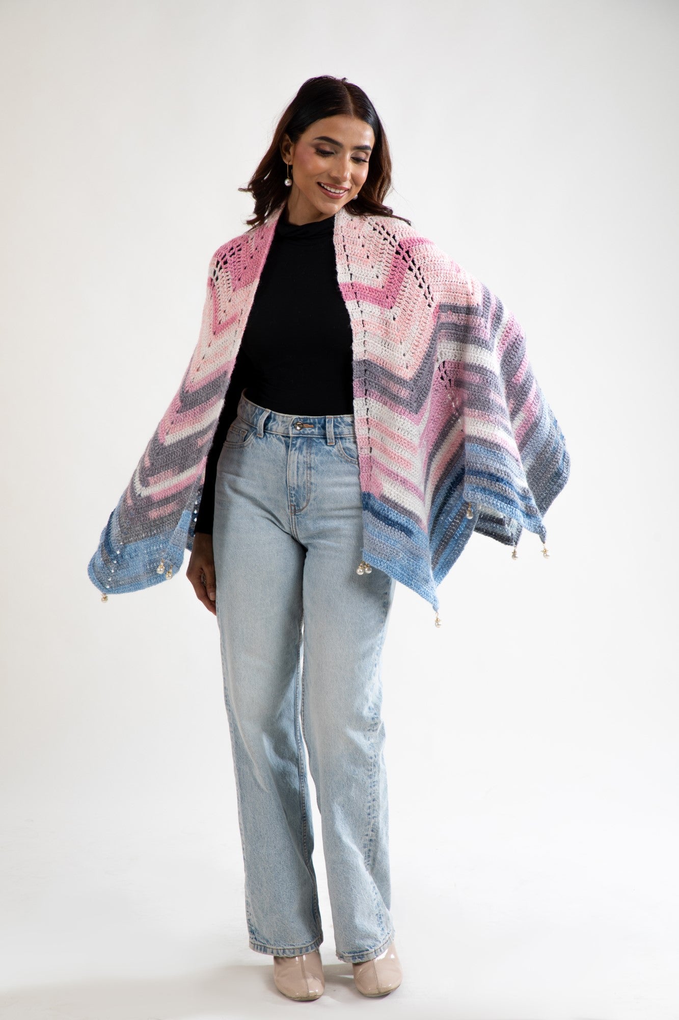 Sunset Ripple Crochet Shawl