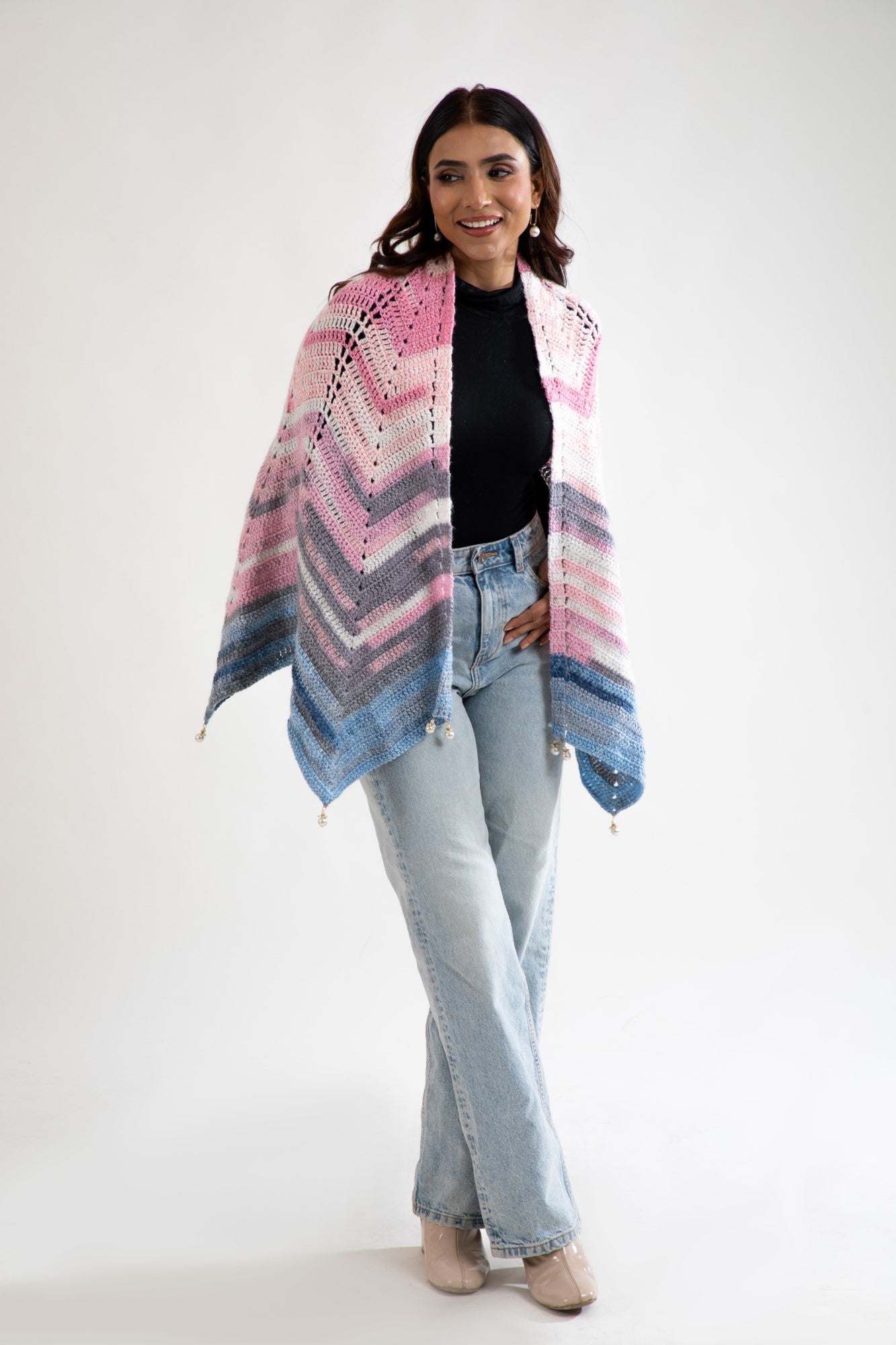 Sunset Ripple Crochet Shawl