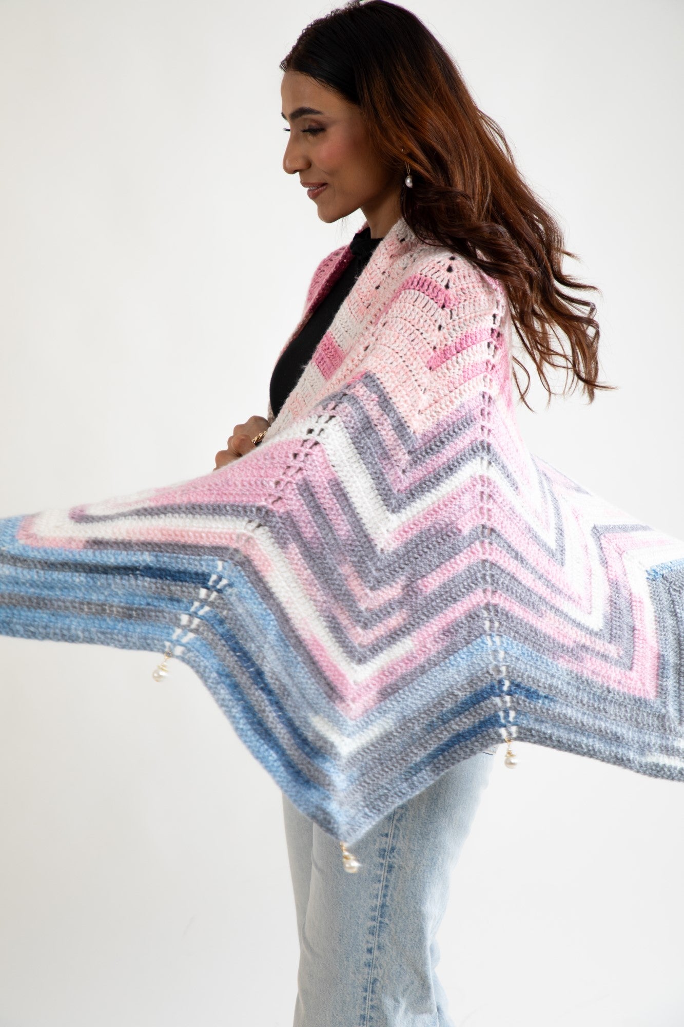 Sunset Ripple Crochet Shawl