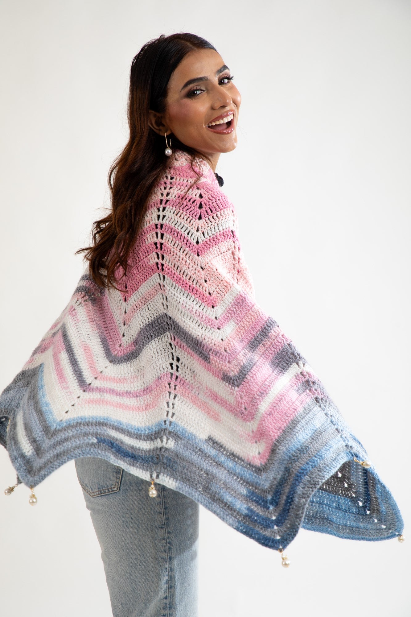 Sunset Ripple Crochet Shawl