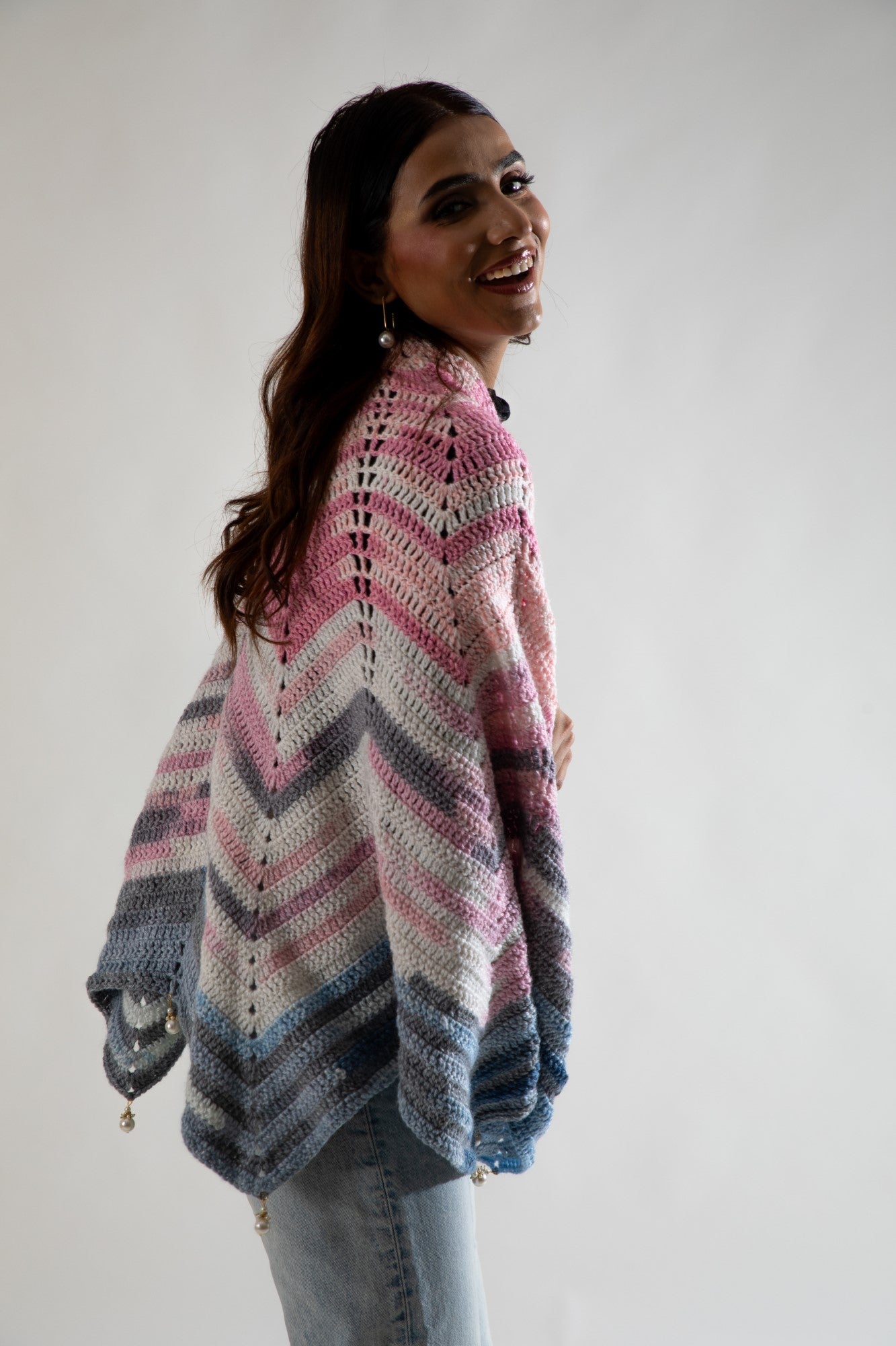 Sunset Ripple Crochet Shawl