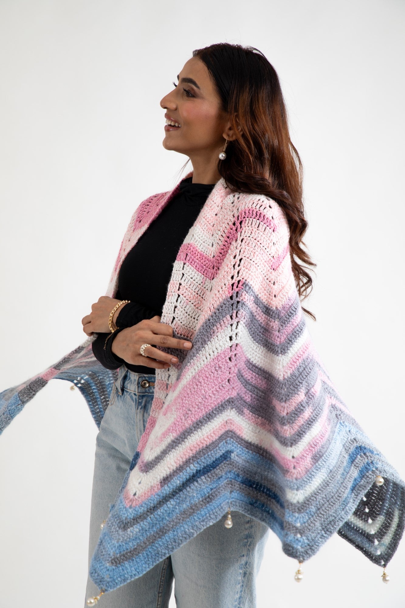 Sunset Ripple Crochet Shawl