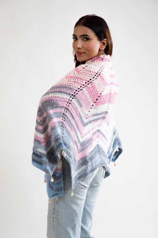 Sunset Ripple Crochet Shawl