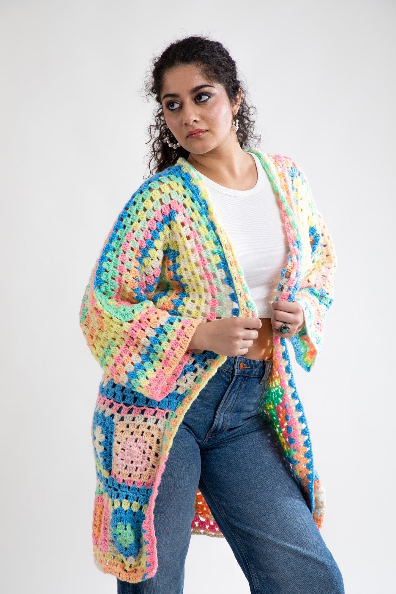 Rainbow Radiance Crochet Wrap