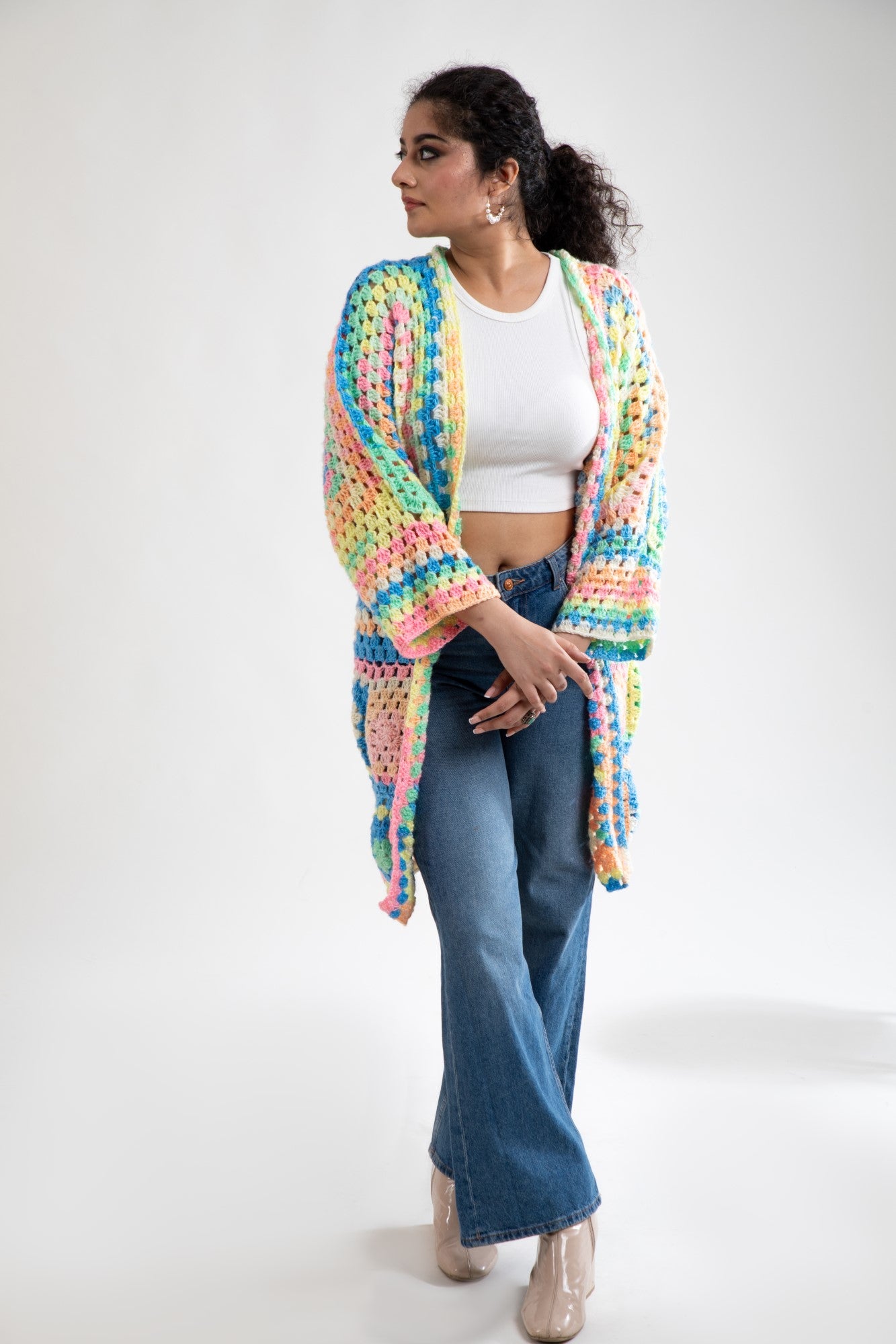 Rainbow Radiance Crochet Wrap