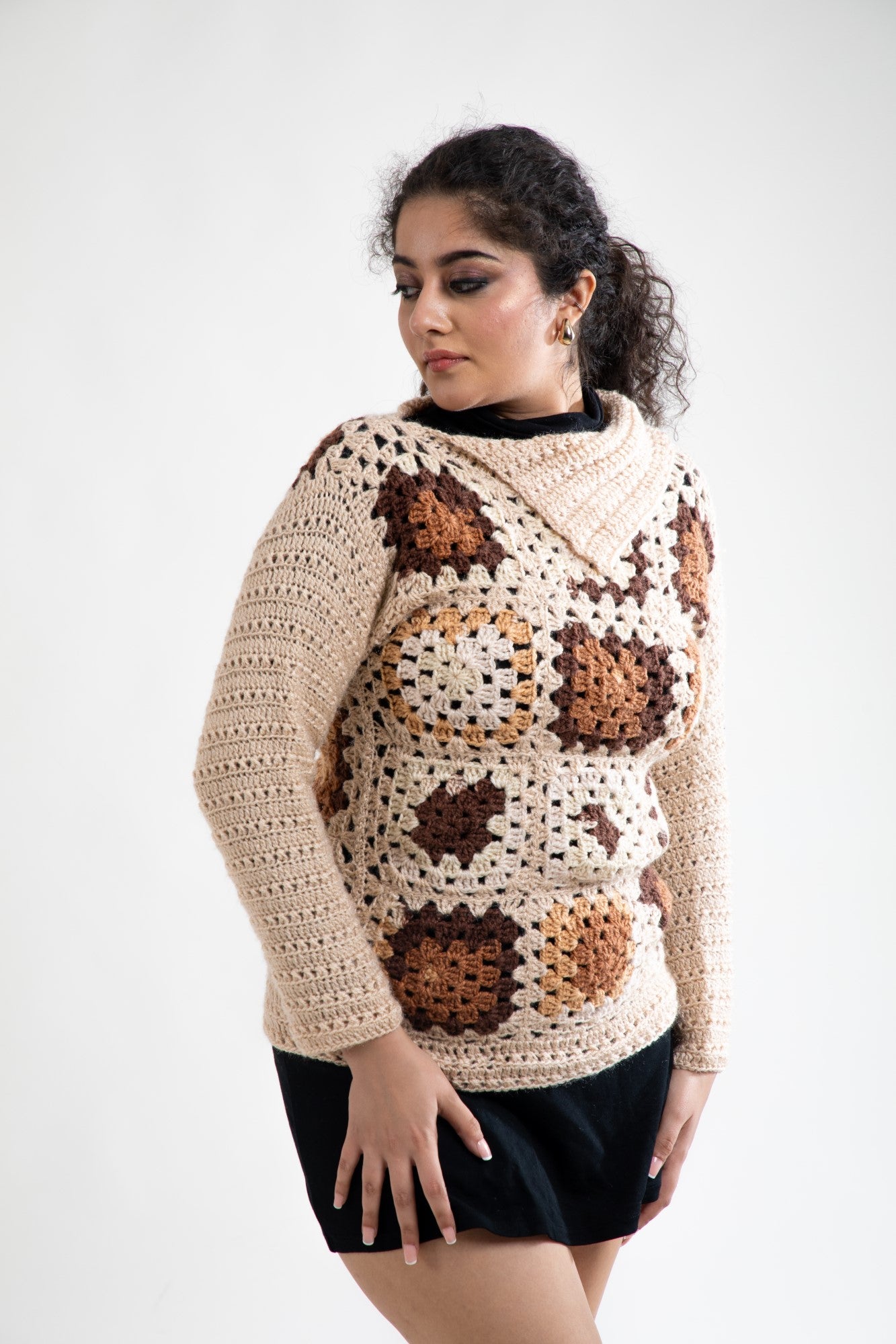 Cozy Mosaic Crochet Sweater