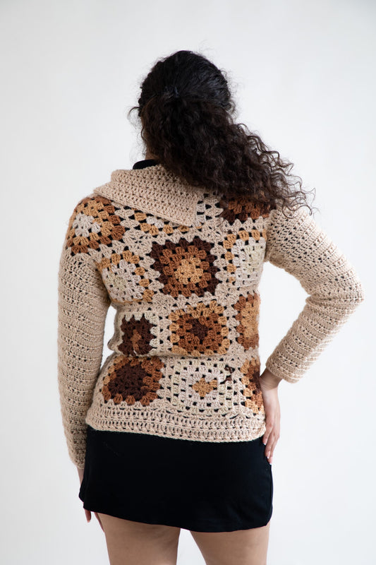 Cozy Mosaic Crochet Sweater