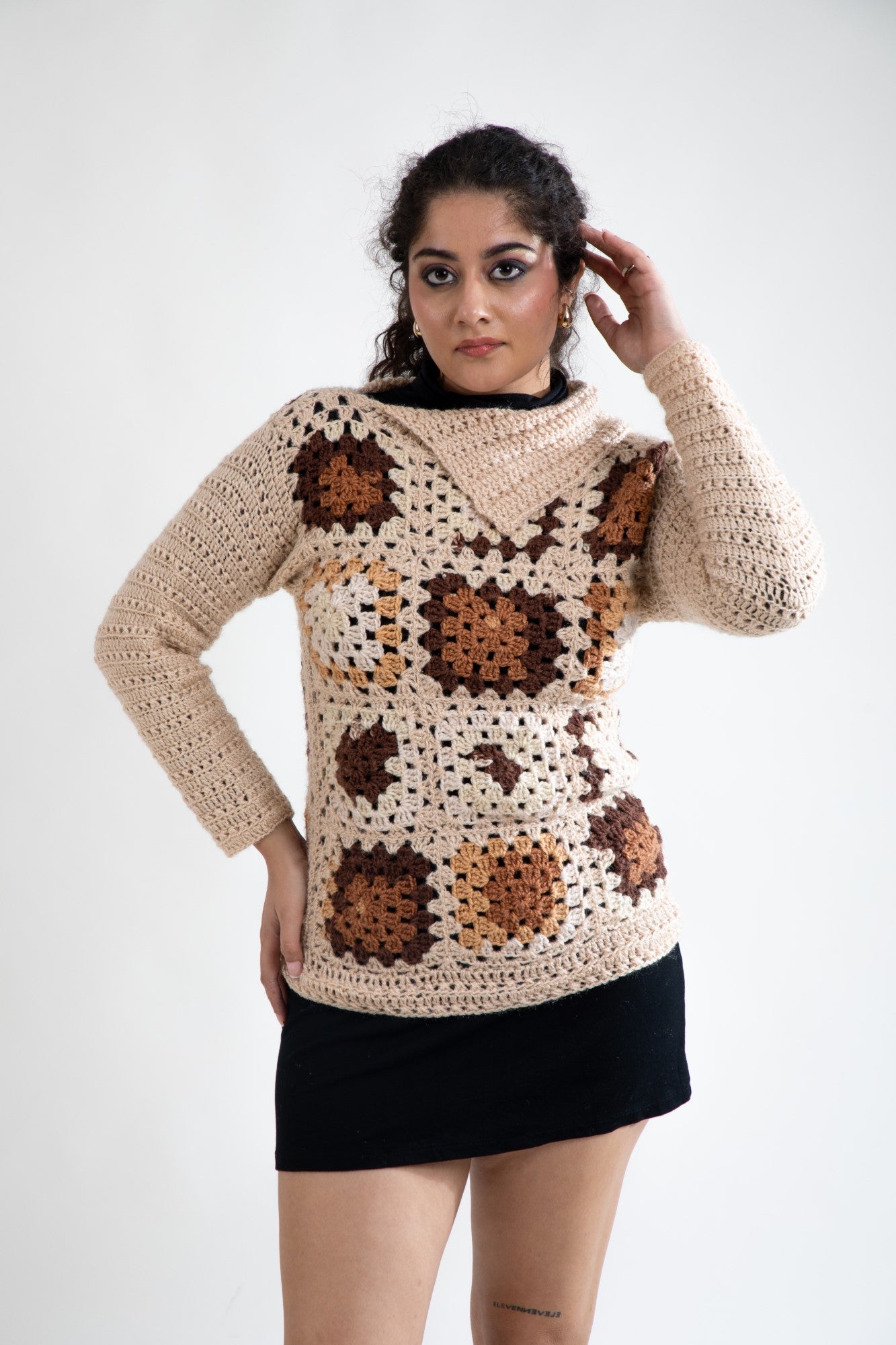 Cozy Mosaic Crochet Sweater