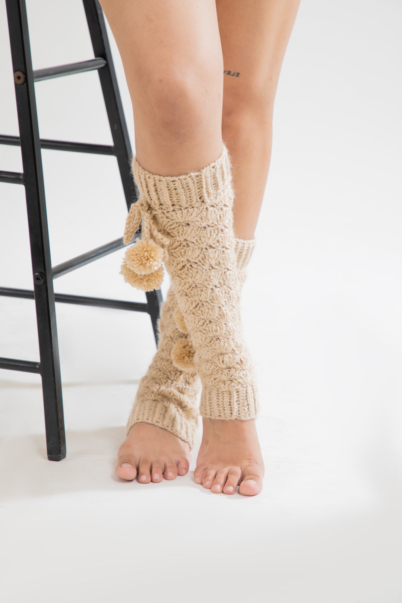 Golden Sand Crochet Leg Warmers