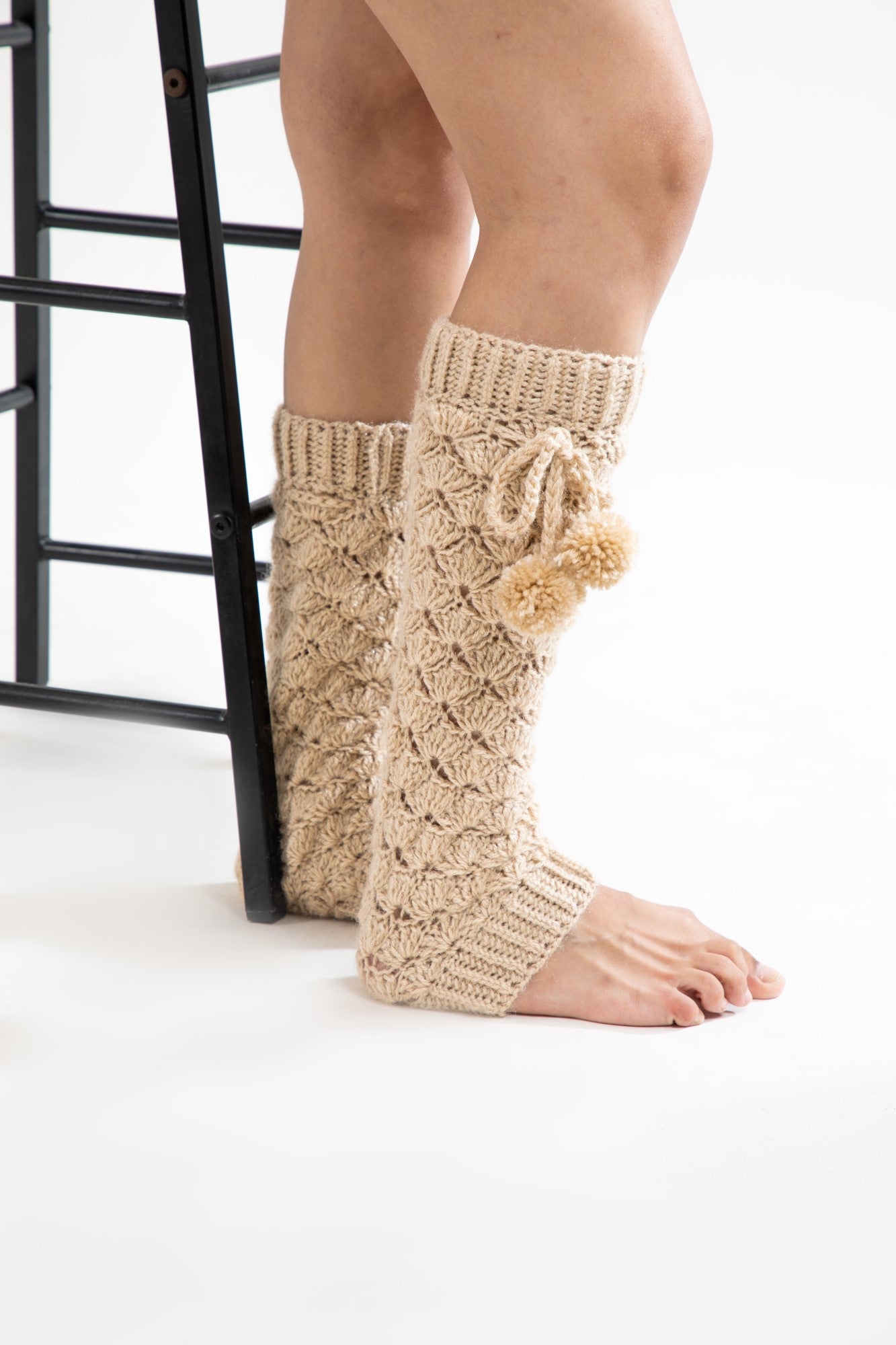 Golden Sand Crochet Leg Warmers