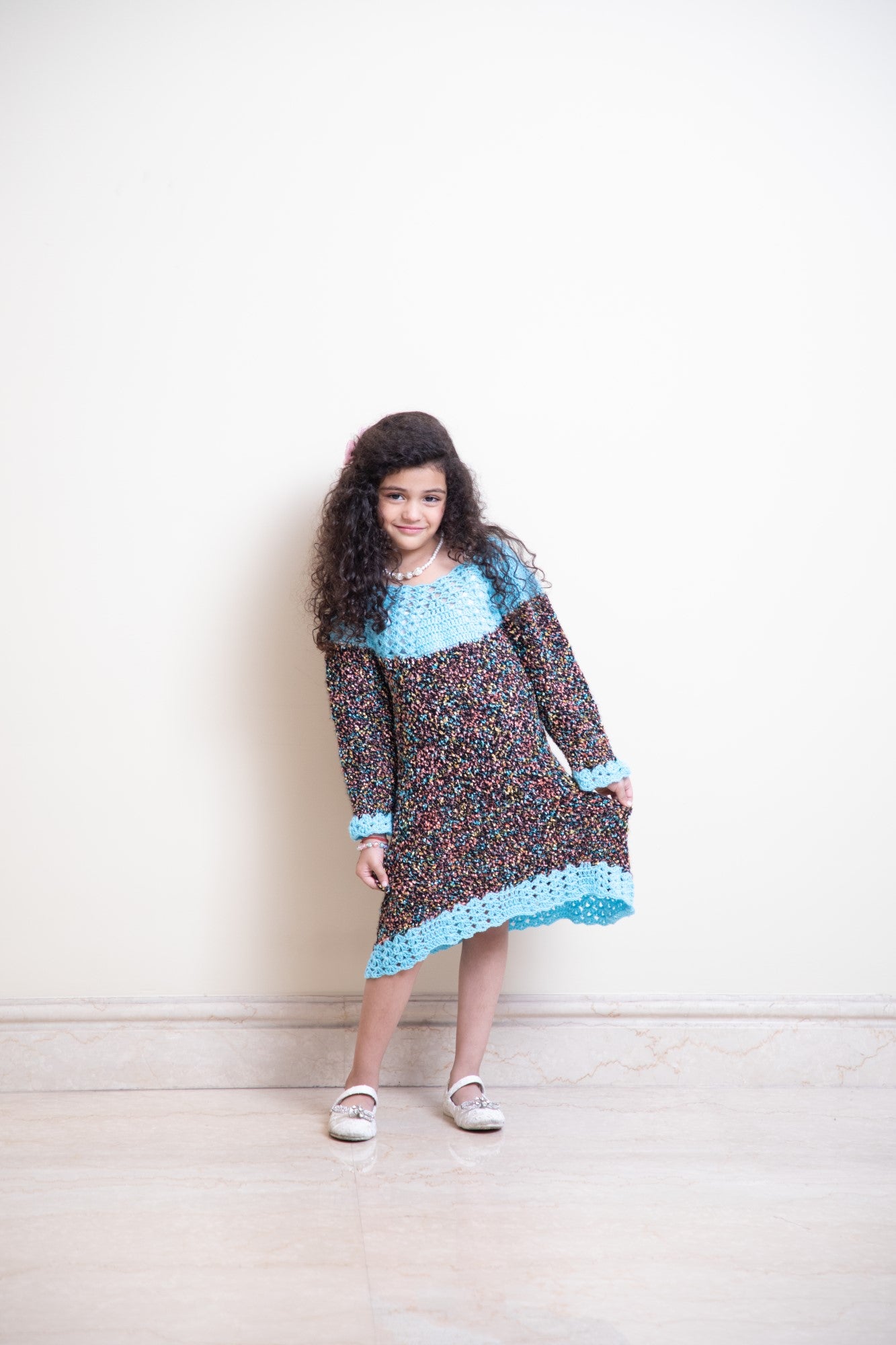 Sky Confetti Kids Crochet Dress