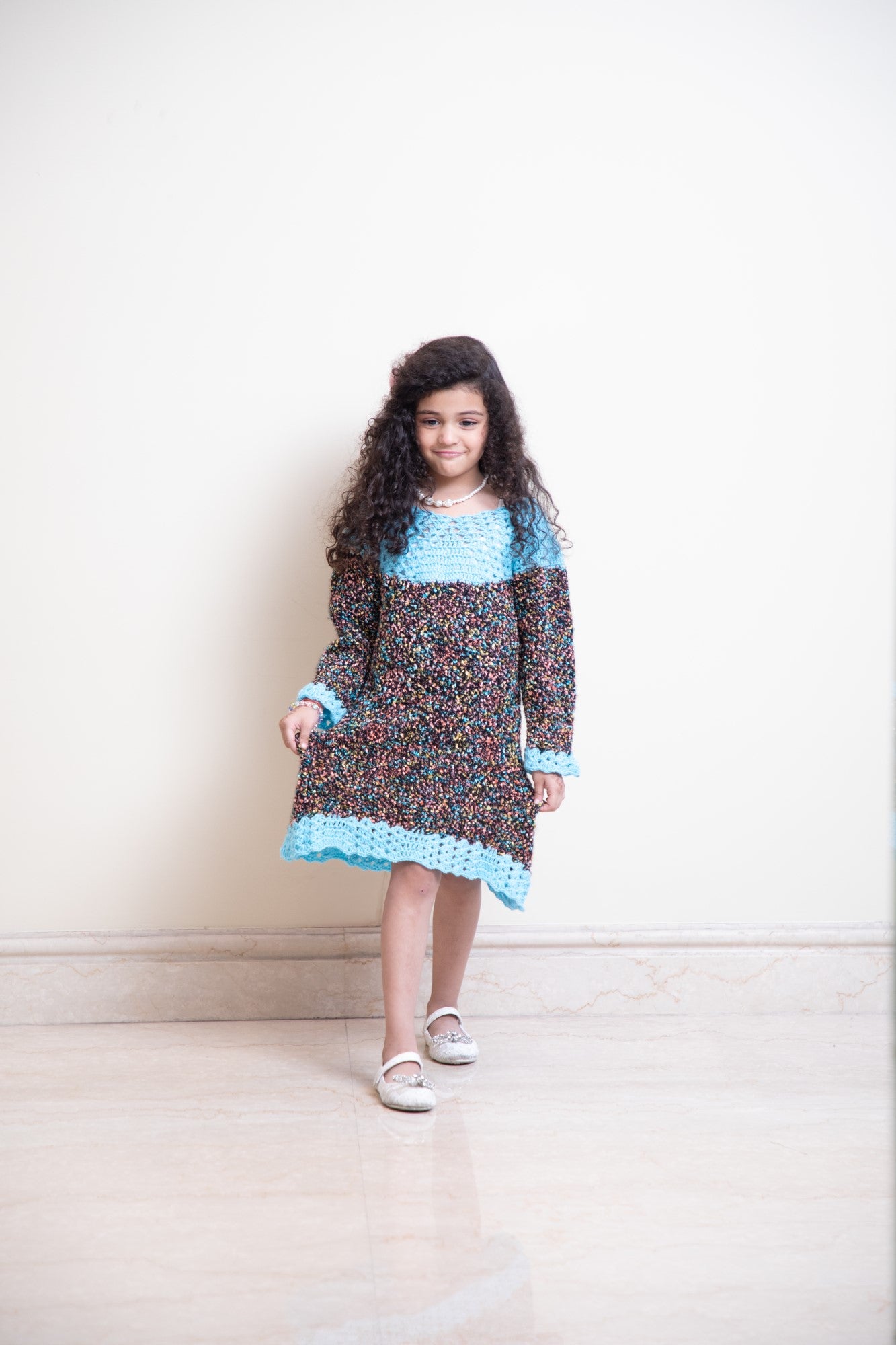 Sky Confetti Kids Crochet Dress