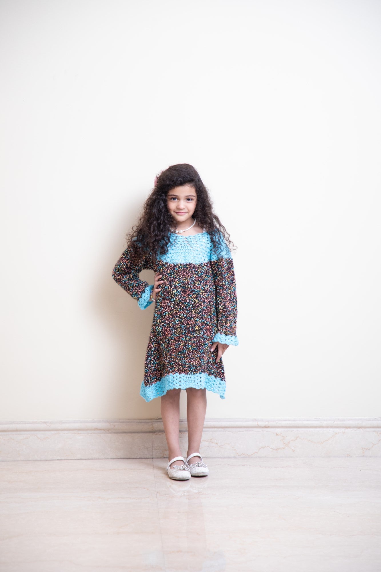 Sky Confetti Kids Crochet Dress