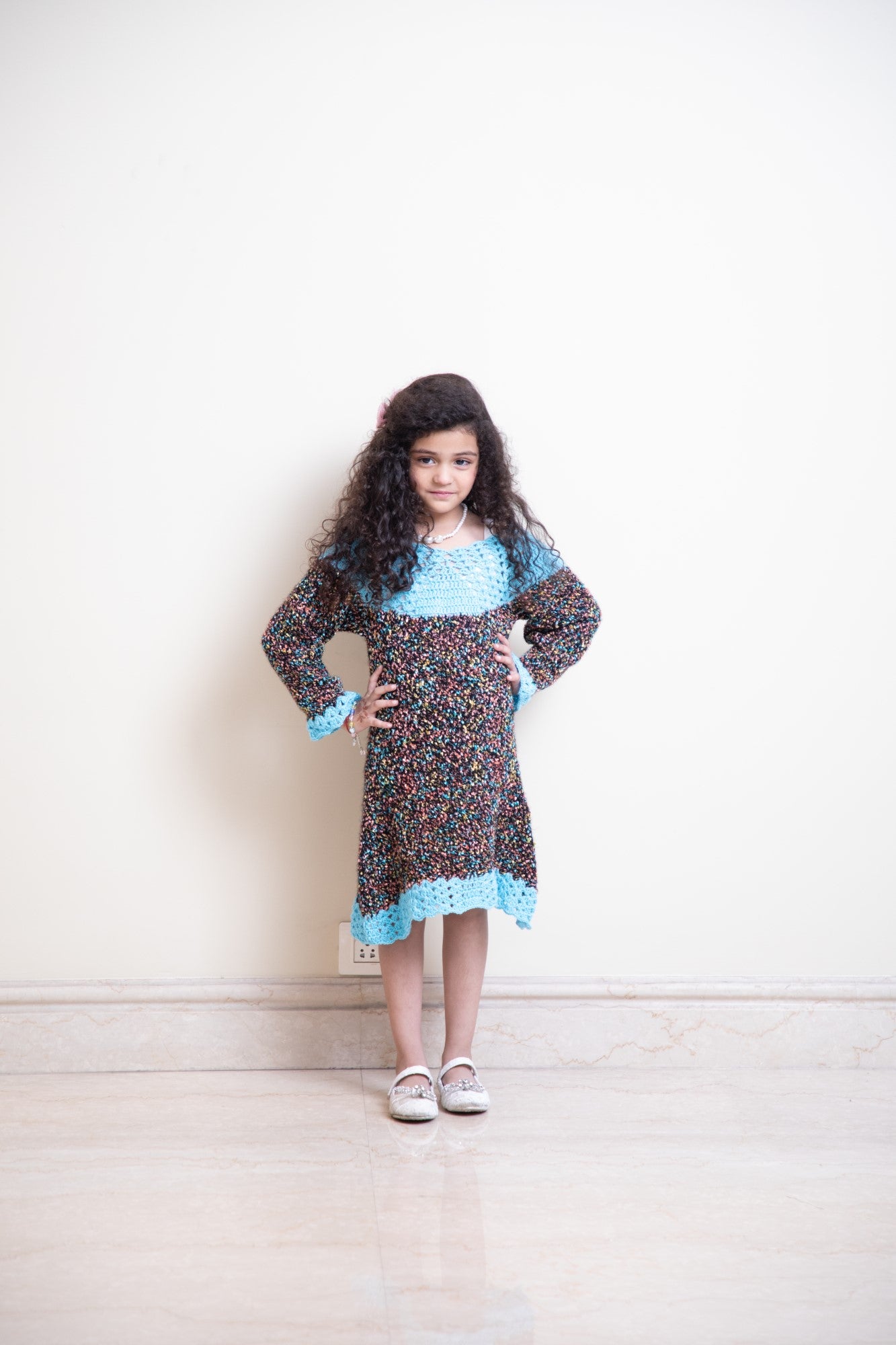 Sky Confetti Kids Crochet Dress