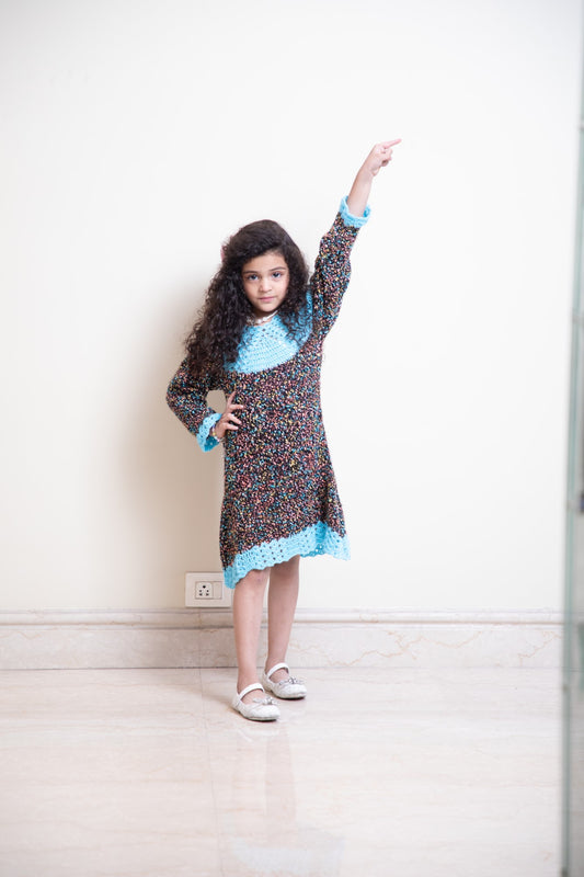 Sky Confetti Kids Crochet Dress
