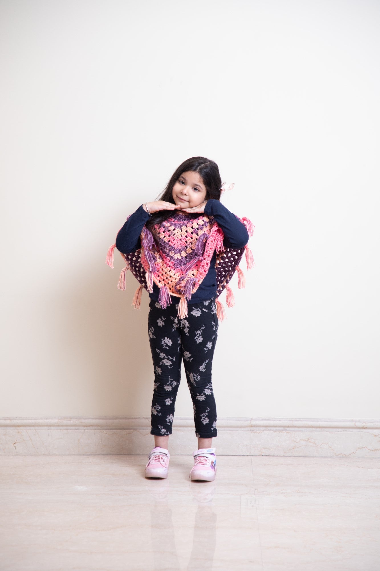Twilight Bloom Kids Crochet Poncho