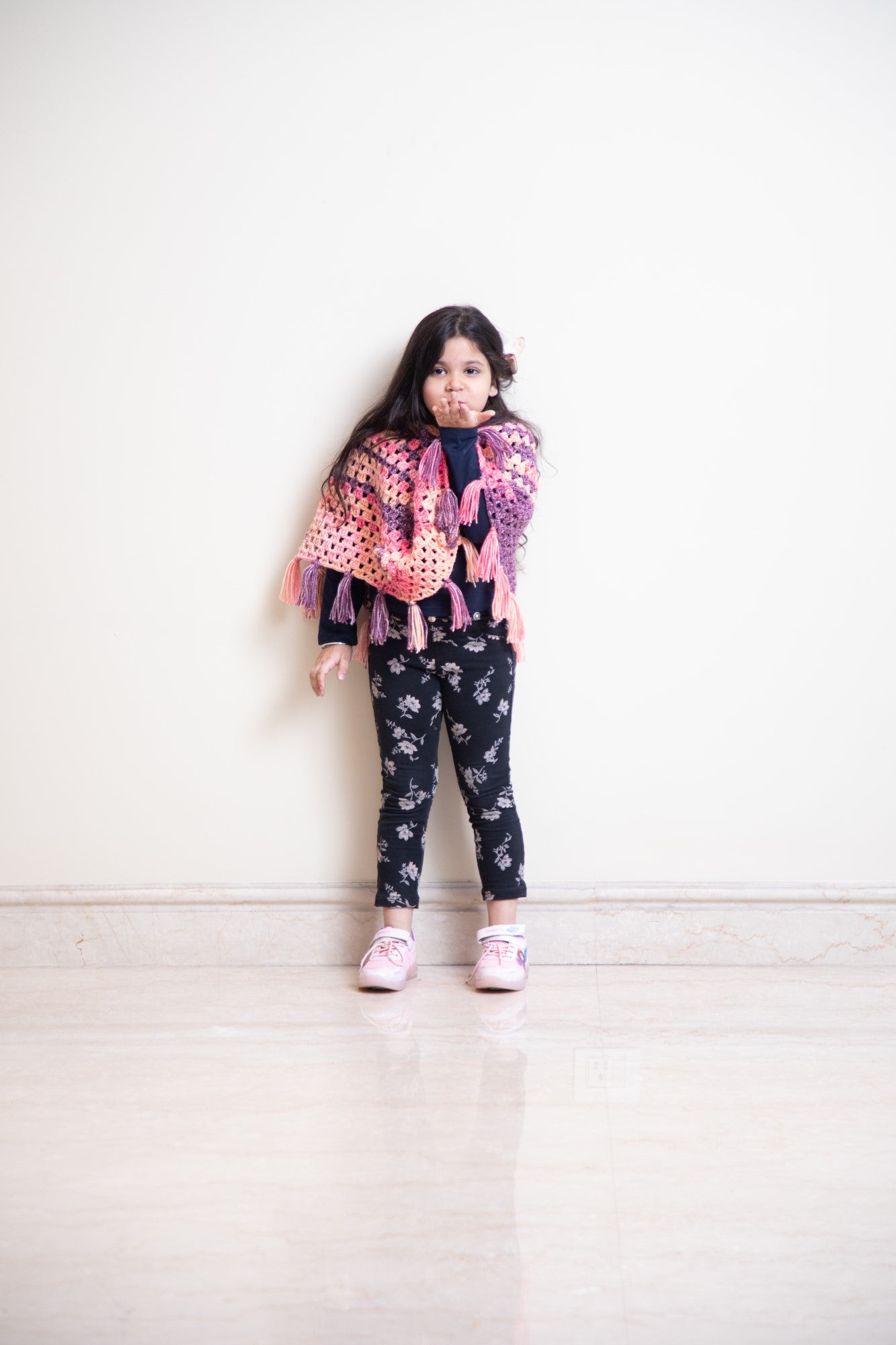 Twilight Bloom Kids Crochet Poncho