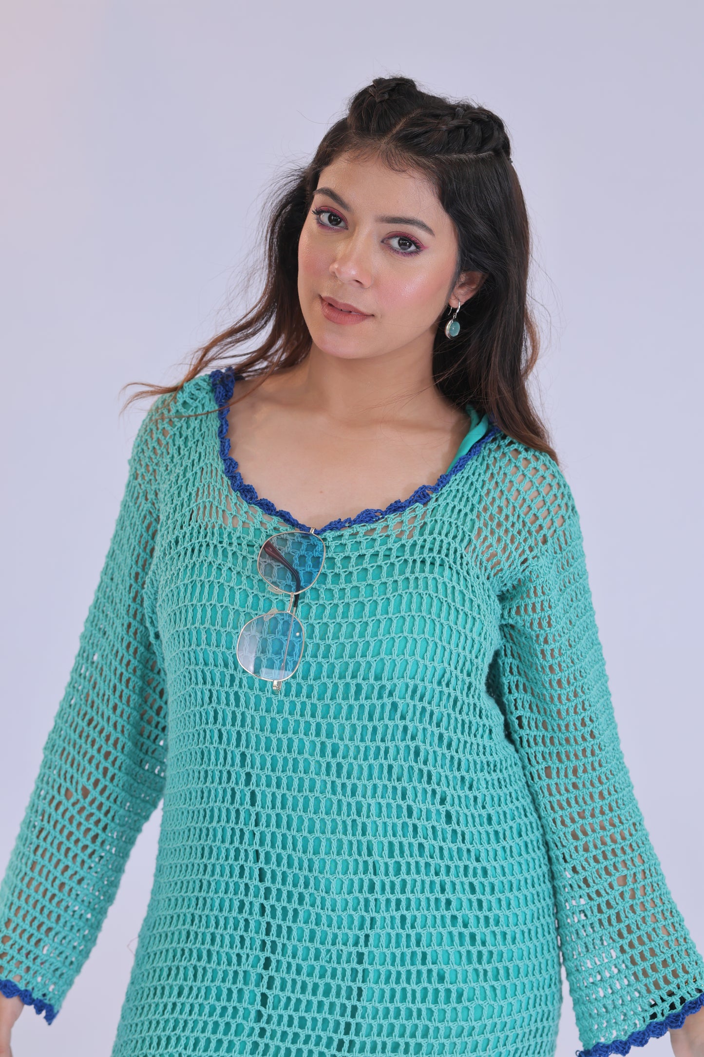 Aqua Mandala Crochet Dress