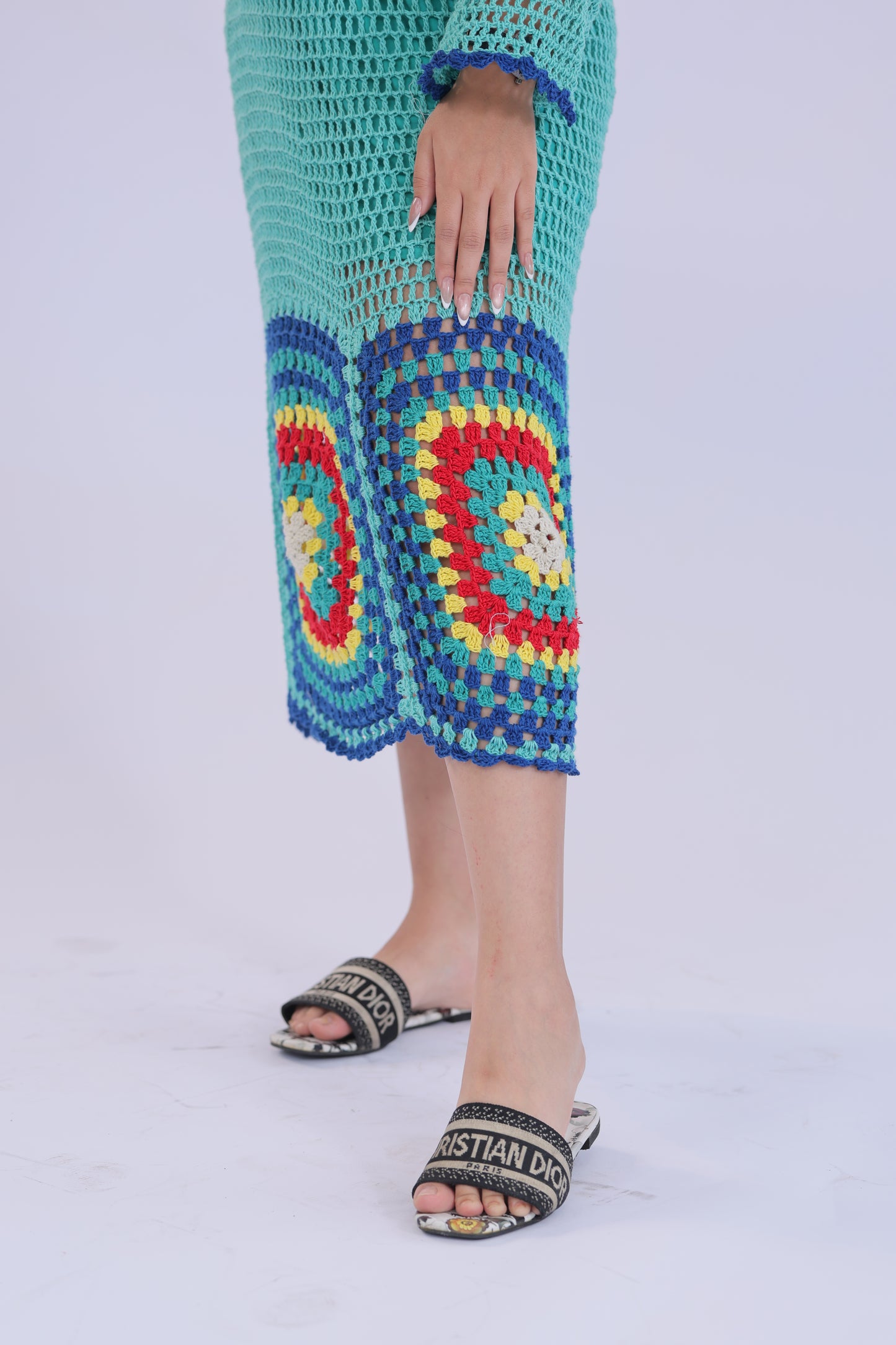 Aqua Mandala Crochet Dress