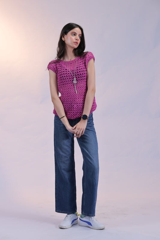 Berry Loop Crochet Top