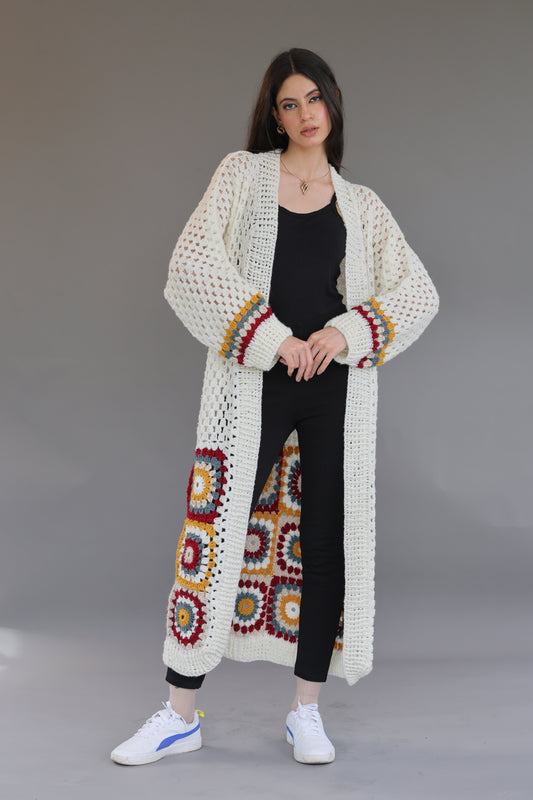 Ivory Courtyard Crochet Cape