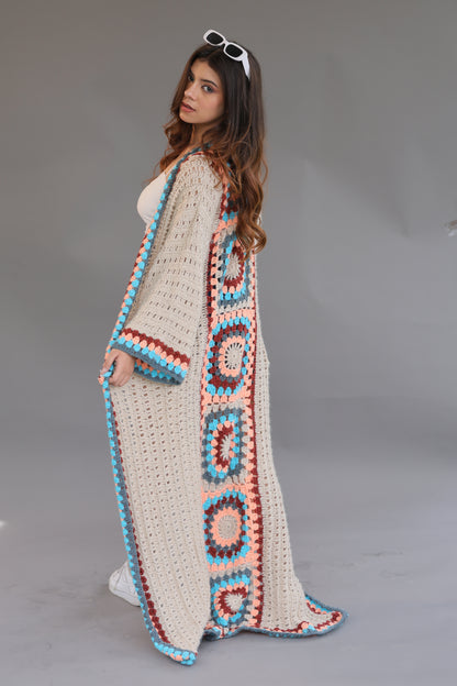 Ivory Mosaic Crochet Cape