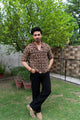 Brown & Beige Granny Square Crochet Shirt