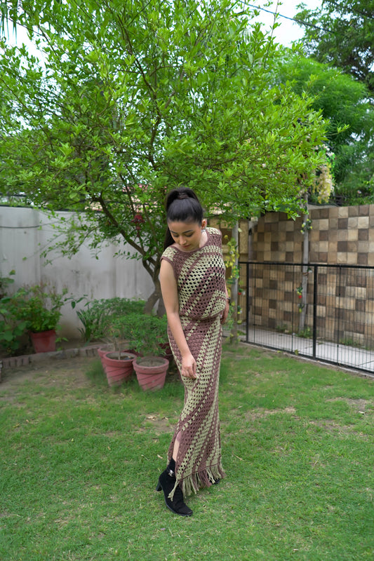 Earth Tone Crochet Co-ord Set – Brown & Sage